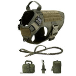 Tactical Dog Harness , 4 Buckles , Working Dog MOLLE Vest with Handle for Easy Lift and More Control