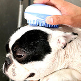 Dog Bath Massager Brush Soft Silicone with Shampoo Compartment