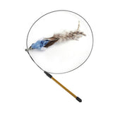 Interactive Cat Kitten Stick Toy with Suction Cup and Funny Bird Feather