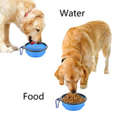 Folding Silicone Pet Bowl for Everyday Use and Travel.  Dog Cat Puppy Portable Food and Water Bowl for All Size Pets