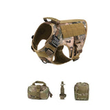 Tactical Dog Harness , 4 Buckles , Working Dog MOLLE Vest with Handle for Easy Lift and More Control