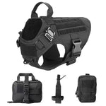 Tactical Dog Harness , 4 Buckles , Working Dog MOLLE Vest with Handle for Easy Lift and More Control