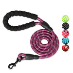 Pet Leash Reflective Strong Dog Leash 4.9 ft Long With Comfortable Padded Handle Heavy Duty Training Durable Nylon Rope Leashes